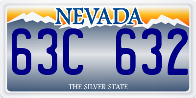NV license plate 63C632