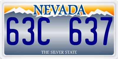 NV license plate 63C637