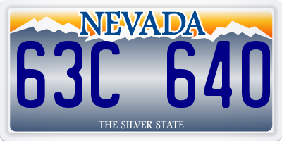 NV license plate 63C640