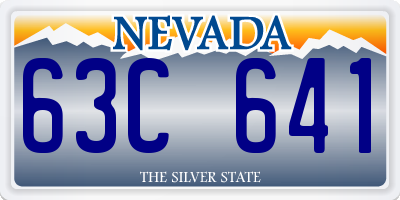 NV license plate 63C641