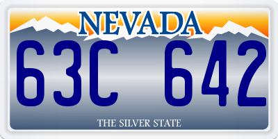 NV license plate 63C642