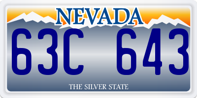 NV license plate 63C643