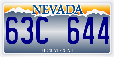 NV license plate 63C644