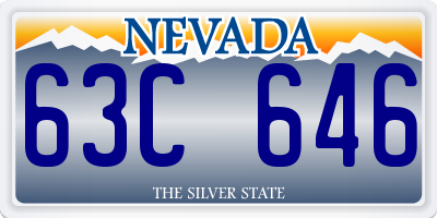 NV license plate 63C646