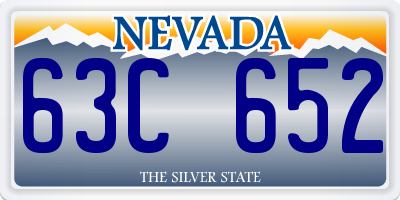 NV license plate 63C652