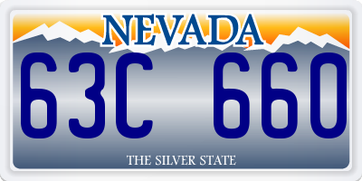 NV license plate 63C660