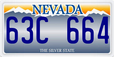 NV license plate 63C664