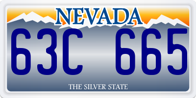 NV license plate 63C665