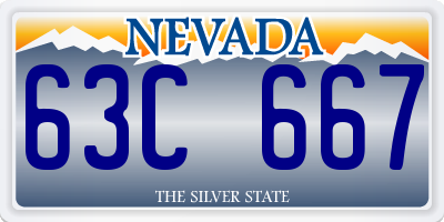 NV license plate 63C667