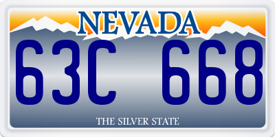 NV license plate 63C668