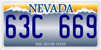 NV license plate 63C669