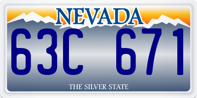 NV license plate 63C671
