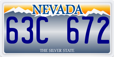 NV license plate 63C672