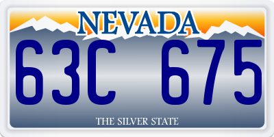 NV license plate 63C675