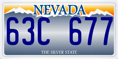 NV license plate 63C677