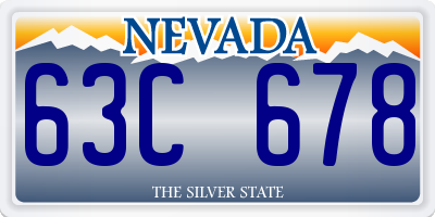 NV license plate 63C678