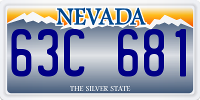 NV license plate 63C681