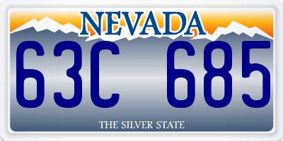 NV license plate 63C685