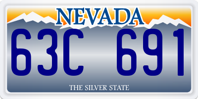 NV license plate 63C691