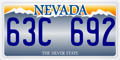 NV license plate 63C692