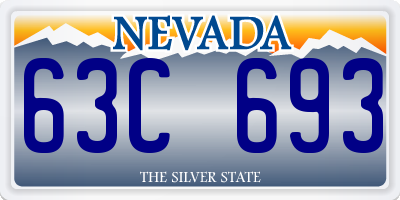 NV license plate 63C693