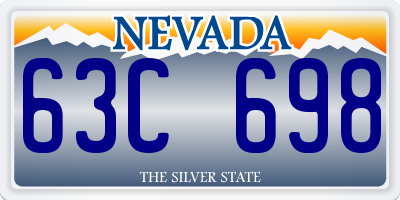 NV license plate 63C698