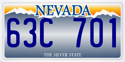 NV license plate 63C701