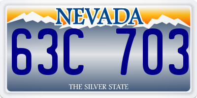 NV license plate 63C703