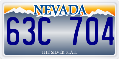 NV license plate 63C704