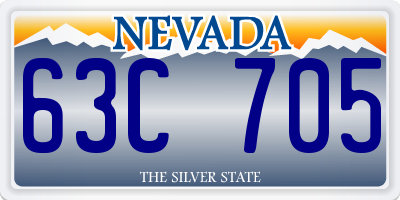 NV license plate 63C705