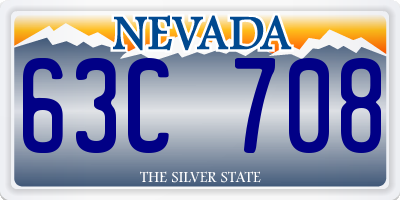 NV license plate 63C708