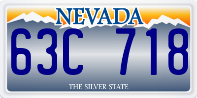 NV license plate 63C718
