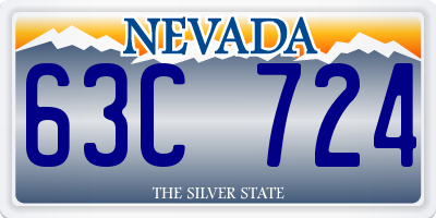 NV license plate 63C724