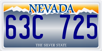 NV license plate 63C725