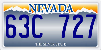 NV license plate 63C727