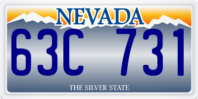 NV license plate 63C731