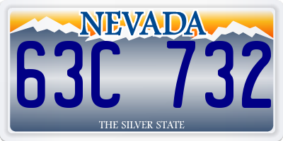 NV license plate 63C732