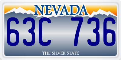 NV license plate 63C736