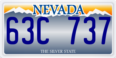 NV license plate 63C737