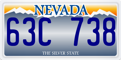 NV license plate 63C738