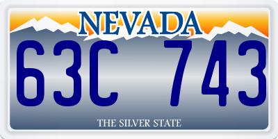 NV license plate 63C743