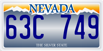 NV license plate 63C749