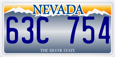 NV license plate 63C754