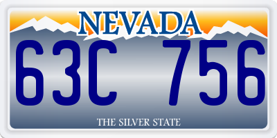 NV license plate 63C756