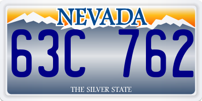 NV license plate 63C762