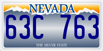 NV license plate 63C763