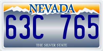 NV license plate 63C765