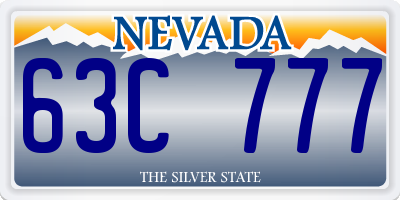 NV license plate 63C777