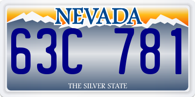 NV license plate 63C781