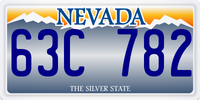 NV license plate 63C782